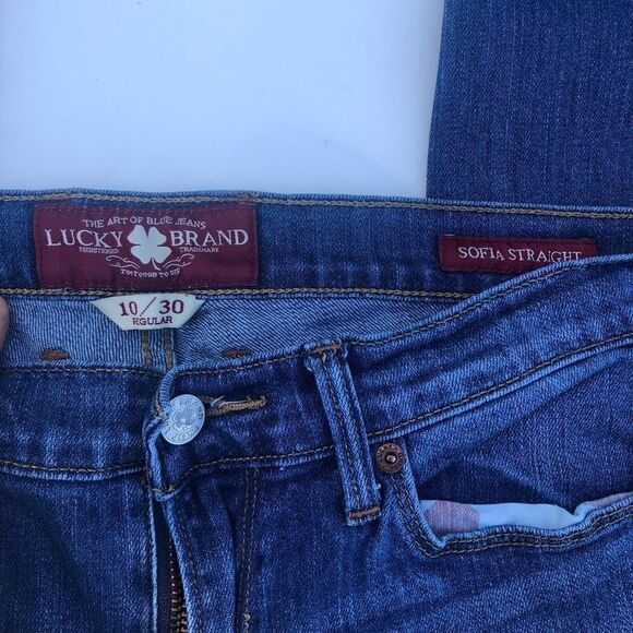 Lucky brand womans jeans Sophia Straight medium wash mid rise 10/30 Y2K regular - Picture 8 of 14